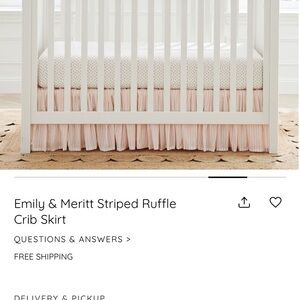 Pottery Barn Kids Emily & Meritt Blush Stripe Crib Skirt
